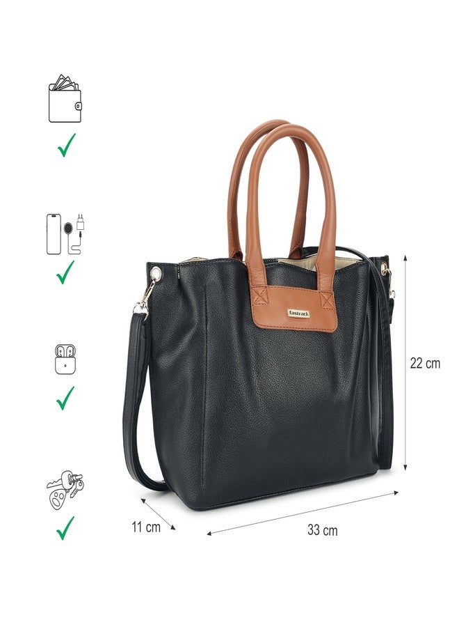 Fastrack Large Black Trendy Satchel Bag For Women - Image 4